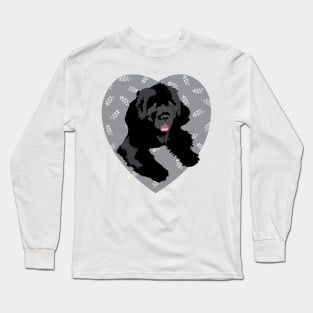Newfoundland Dog Heart in slate gray Long Sleeve T-Shirt
